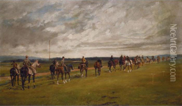 Morning Exercise, Newmarket Oil Painting - Henry Frederick Lucas-Lucas