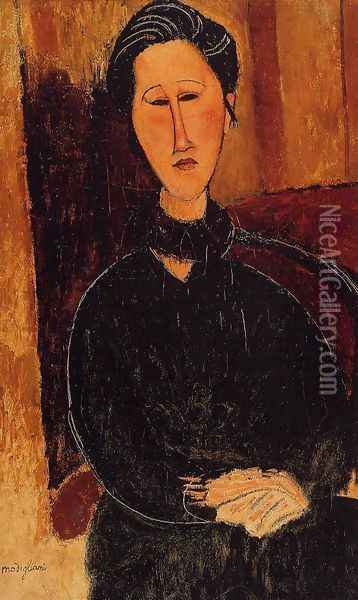 Anna (Hanka) Zabrowska Oil Painting - Amedeo Modigliani