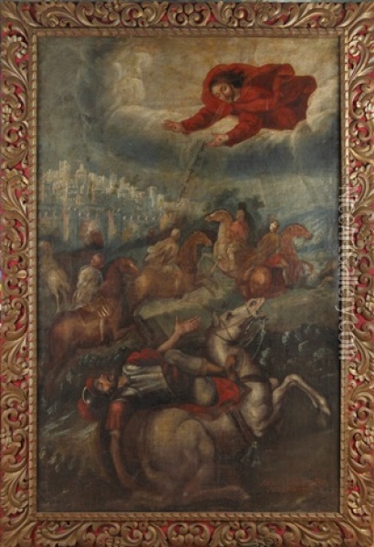 La Conversion De San Pablo Oil Painting - Antonio Enriquez