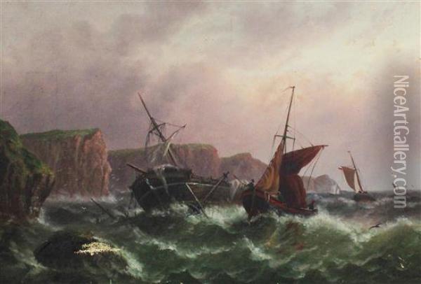 On The Cornish Coast Oil Painting - Millson Hunt