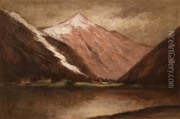 Gebirgssee In Der Hohen Tatra (?) Oil Painting - Laszlo Mednyanszky