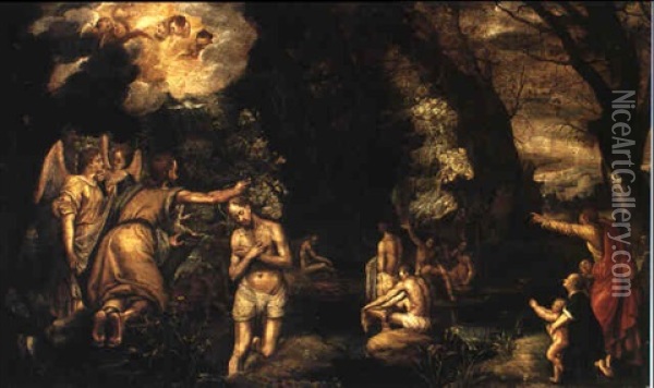 The Baptism Of Christ Oil Painting - Paul Juvenel the Elder