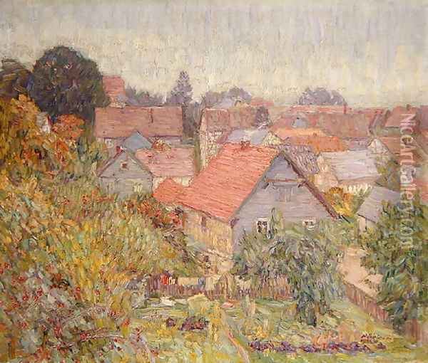 View from the Studio Window, Willingshausen Oil Painting - Wilhelm Thielmann
