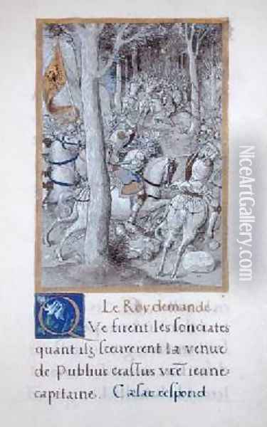 A Battle Scene from Les Commentaires de la Guerre Gallique by Francois Demoulins 2 Oil Painting - Godefroy Le Batave