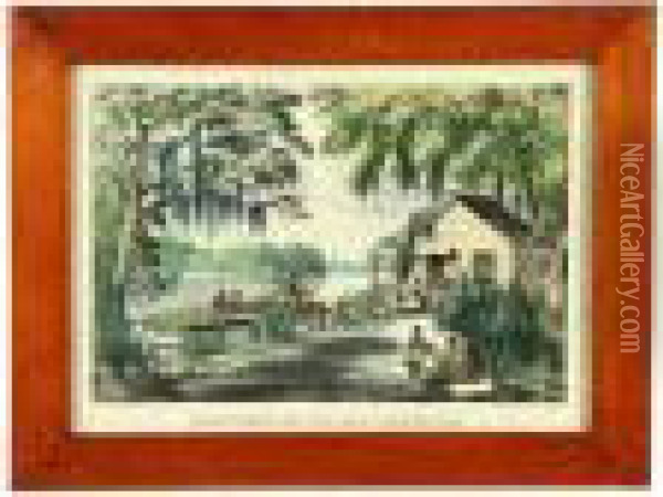 Good Times On The Old Plantation Oil Painting - Currier & Ives Publishers