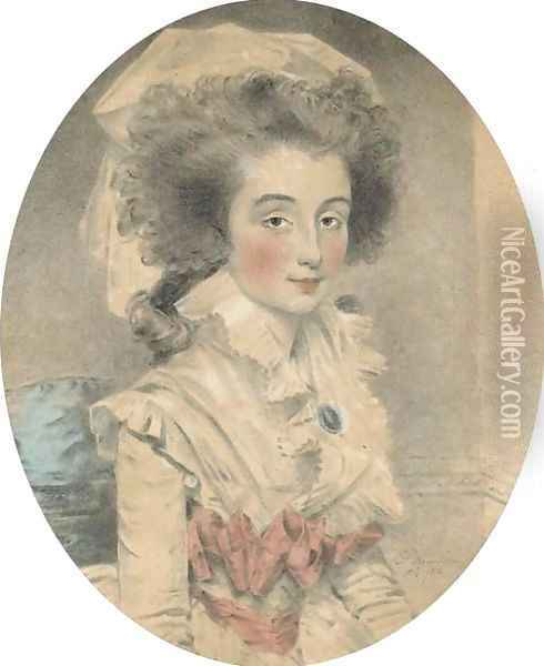 A portrait of Mrs Shuttleworth Oil Painting - John Downman