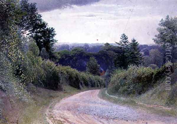 A Warwickshire Lane Oil Painting - Thomas Clack