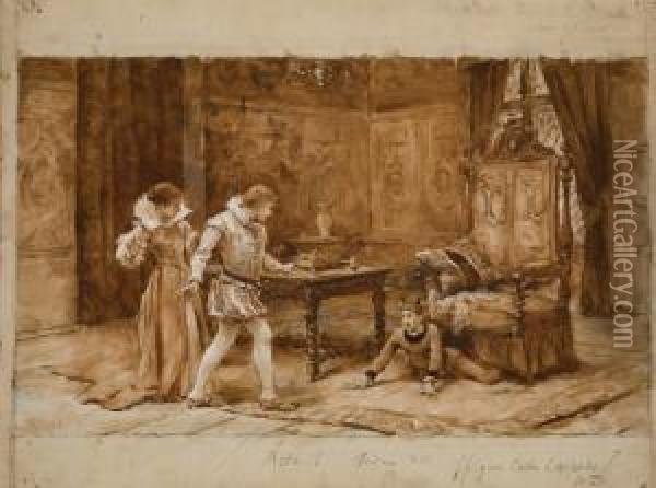 Scene Troubadour Oil Painting - Georges Moreau de Tours