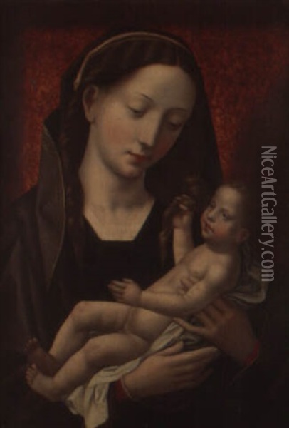 La Vierge A L'enfant Oil Painting -  Master of the Female Half Lengths