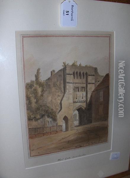Westgate, Winchester Oil Painting - John Chessell Buckler