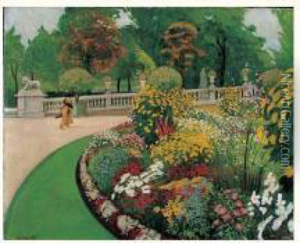 Jardin Fleuri Oil Painting - Antoine-Guillaume Minartz