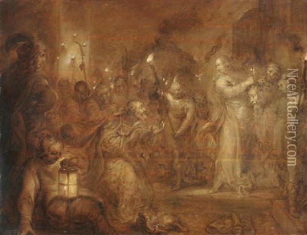 Judith Presenting The Head Of Holofernes Oil Painting - Adriaen Pietersz van de Venne