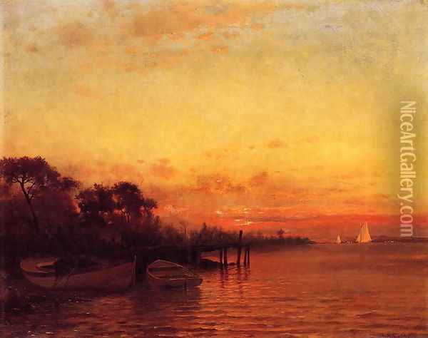 At Sunset Oil Painting - Francis Augustus Silva