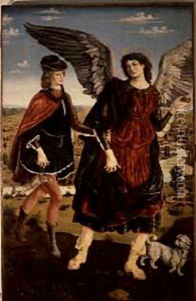 Tobias and the Archangel Raphael Oil Painting - Antonio Pollaiolo
