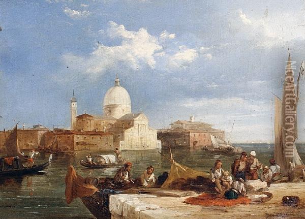 Giudecca, Venice Oil Painting - Edward Pritchett