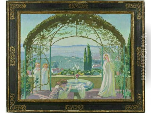 L'annonciation A Fiesole (bellavista) Oil Painting - Maurice Denis