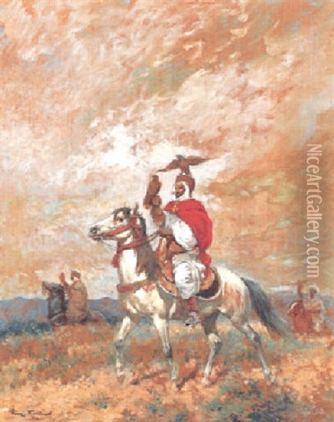 Les Fauconniers Oil Painting - George Bertin Scott