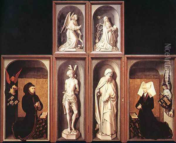 The Last Judgment Polyptych (reverse side) 1446-52 Oil Painting - Rogier van der Weyden
