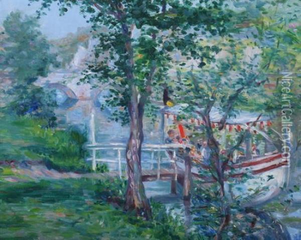 River Boat Outing Oil Painting - Marguerite Mommen Ithier