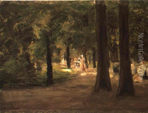 Tiergarten Oil Painting - Max Liebermann