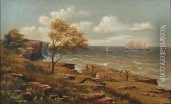 The Cliffs At Bondi Oil Painting - Valentine, Val Delawarr