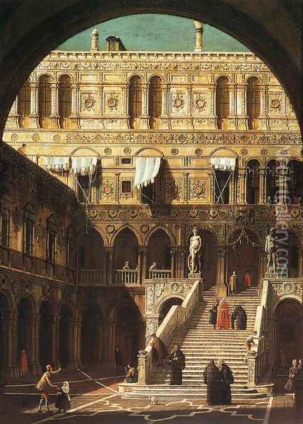 Scala Dei Giganti Oil Painting - (Giovanni Antonio Canal) Canaletto