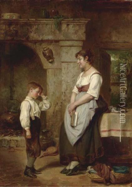 The Lesson Oil Painting - Leon Caille