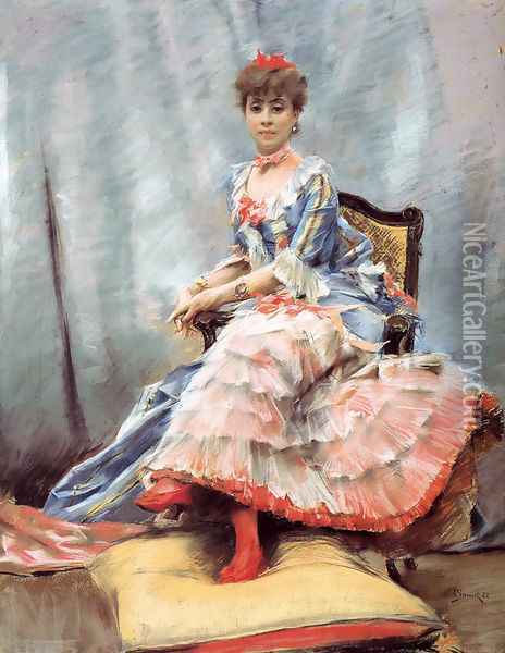 Portrait Of Laure Hayman Oil Painting - Julius LeBlanc Stewart