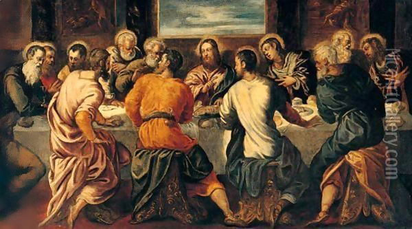 The Last Supper 7 Oil Painting - Jacopo Tintoretto (Robusti)