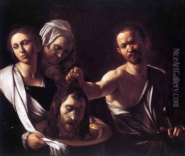 Salome with the Head of St John the Baptist c. 1607 Oil Painting - Caravaggio