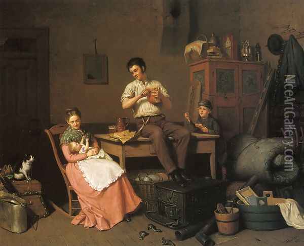 Just Moved Oil Painting - Henry Mosler