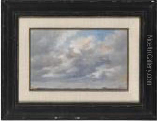 A Study Of Clouds Oil Painting - Paul-Jean Clays