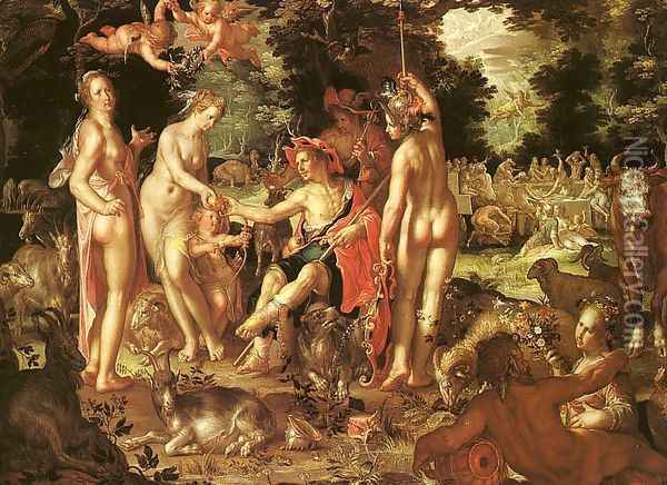 The Judgment of Paris 1615 Oil Painting - Joachim Wtewael (Uytewael)