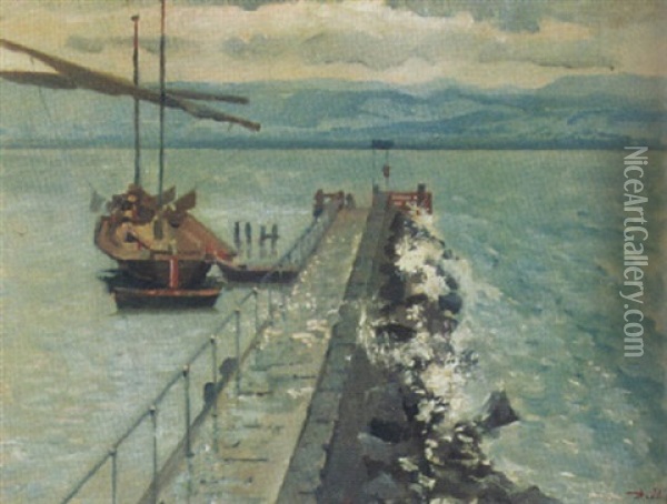 Le Port De Vernier Oil Painting - Jean Daniel Ihly