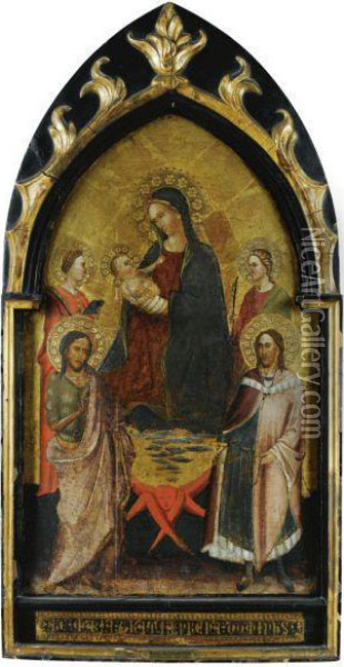 Madonna And Child In Glory Oil Painting - Maestro Di Ladislao Durazzo