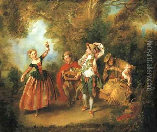 Le Menuet Oil Painting - Nicolas Lancret