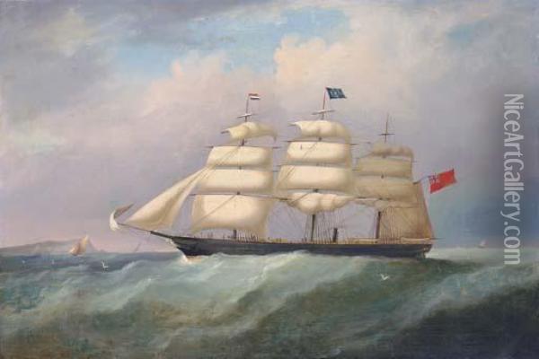 The Royal Charter In-bound For Liverpool, Off Holyhead Oil Painting - Francis Hustwick