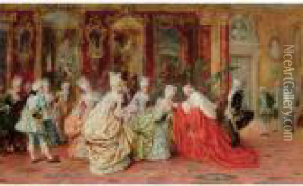 An Audience With The Cardinal Oil Painting - A. Zoffoli