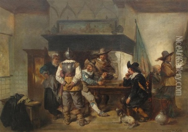 Interior Scene At An Inn Oil Painting - Herman Frederik Carel ten Kate