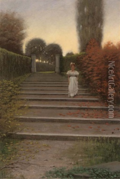 An Evening Stroll Oil Painting - George Goodwin Kilburne