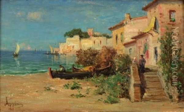 Rivage Mediterraneen Oil Painting - Adolphe Appian