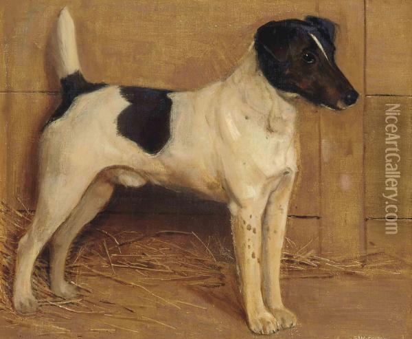 A Fox Terrier Oil Painting - Samuel Fulton