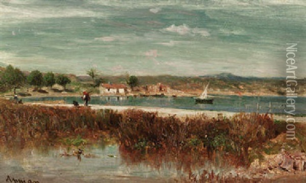 Mediterrane Landschaft Bei Martiques Oil Painting - Adolphe Appian