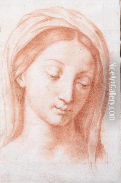 The Head Of The Madonna Oil Painting - Carlo Maratta or Maratti