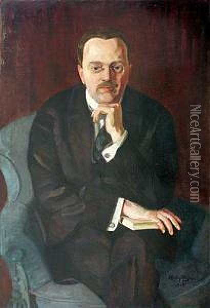 Portret Mezczyzny Oil Painting - Stanislaw Niesiolowski