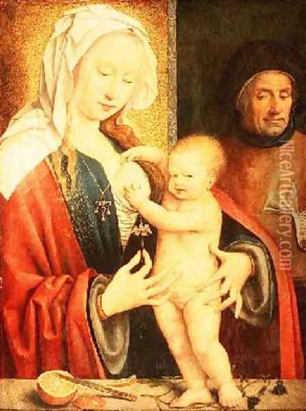 The Holy Family 2 Oil Painting - Joos Van Cleve