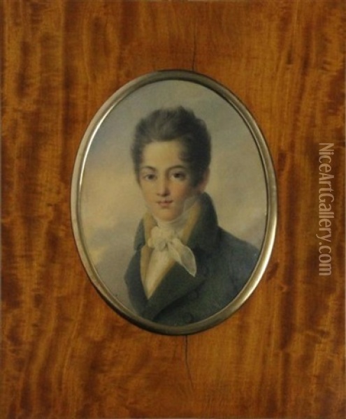 Portrait De Jeune Garcon Oil Painting - Jean-Baptiste Isabey