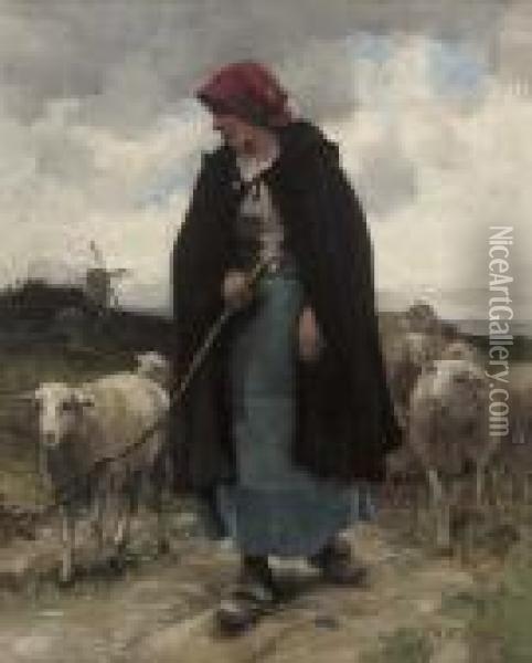 The Shepherdess Oil Painting - Julien Dupre