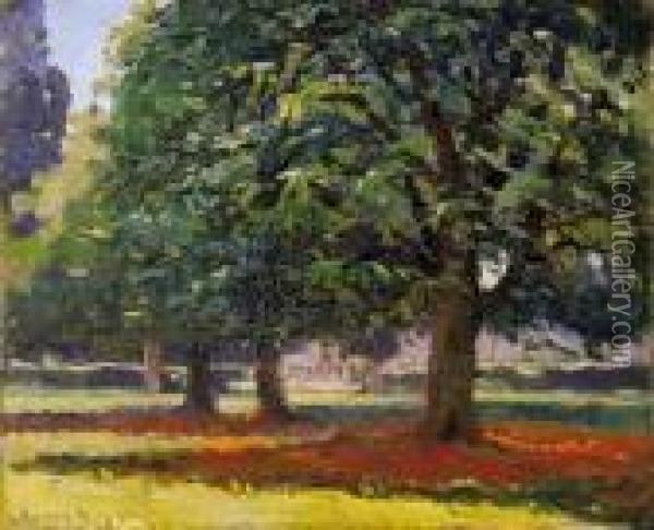 Under Boughs Oil Painting - Istvan Stefan Bosznay /