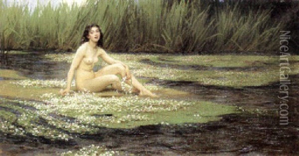The Water Nixie Oil Painting - Herbert James Draper